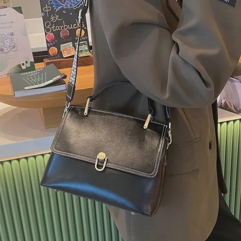 Стильная женская сумка через плечо из натуральной кожи большой вместимости – универсальная сумка-мессенджер