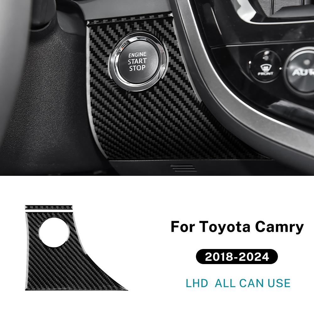 Настоящее мягкое углеродное волокно для Toyota Camry 2018-2024 LHD RHD Рамка кнопки запуска двигателя автомобиля Внутренняя отделка
