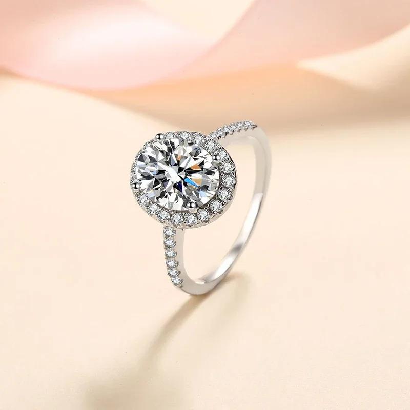 1CT 2CT D VVS1 овальные ограненные муассанитовые кольца для женщин 925 стерлингового серебра лабораторный бриллиант обручальное свадебное вечернее кольцо