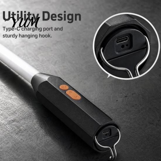 Outdoor Activity Portable Work Light Flexible LED Flashlight Stick, Bendable Rechargeable with Adjustable Brightness, Hands Free Automotive