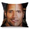 The Rock Face Dwayne Portrait Sofa Cushion Cover American Actor Johnson Pattern Decorative Cotton Linen Throw Pillow Case