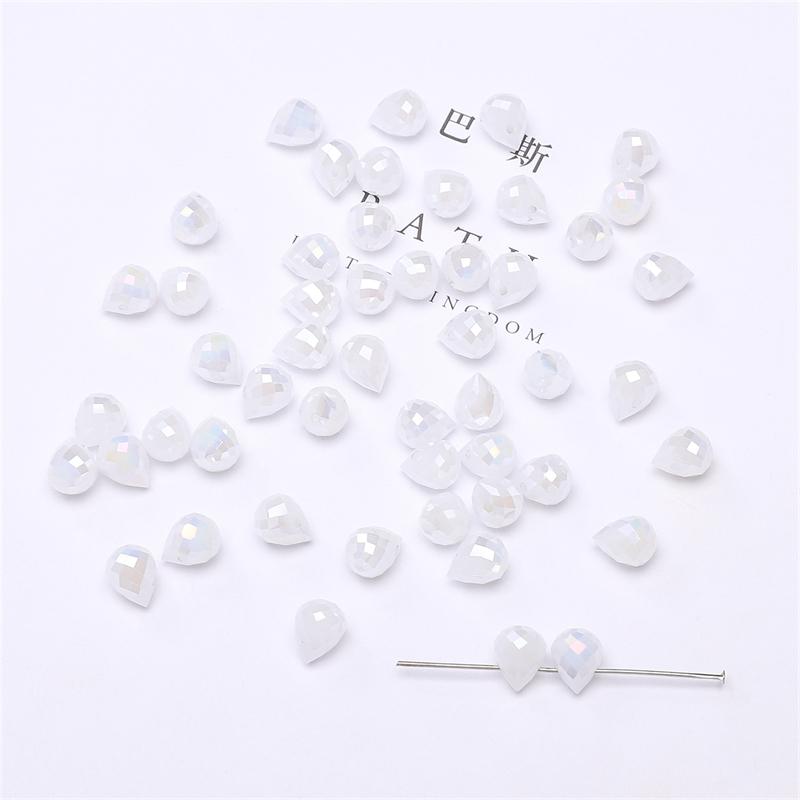 10 шт., хрустальные стеклянные бусины с каплями воды, граненые свободные бусины-разделители для самостоятельного изготовления ювелирных изделий, браслетов и ожерелий