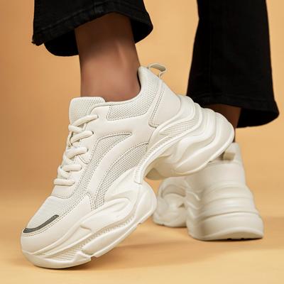 Мода Fujeak Удобная спортивная женская обувь Большие размеры Повседневные кроссовки Модная нескользящая обувь Дышащая сетчатая обувь для женщин