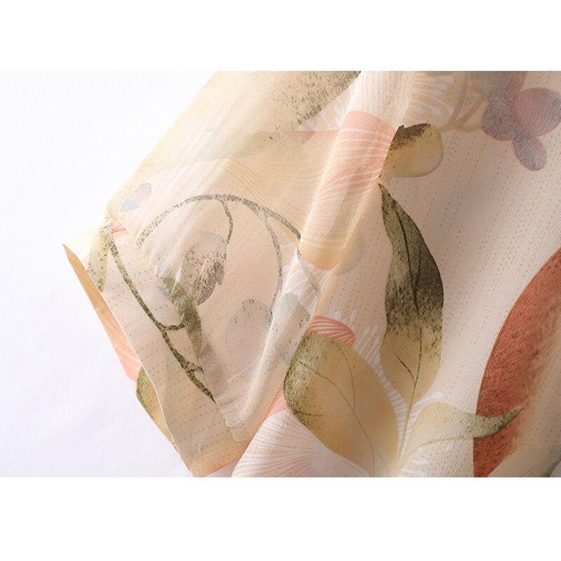 Лето 2023, рубашка с принтом, повседневная шелковая блузка, женская тонкая рубашка, винтажная свободная одежда с отложным воротником, топы Blusa Mujer 27261