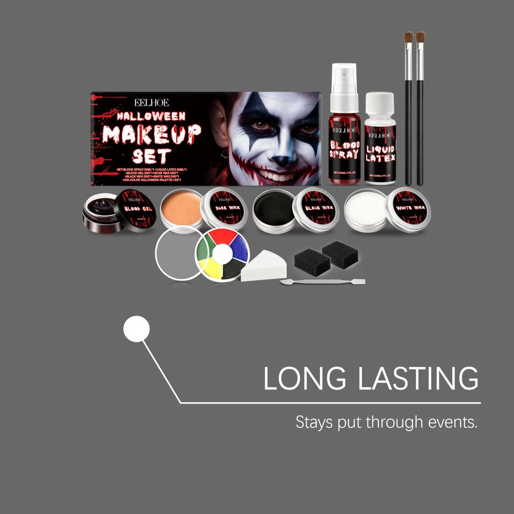 EELHOE Halloween Face Paint Kit Creative Color Makeup for Costume Party Masquerade Long Lasting Look Custom Logo