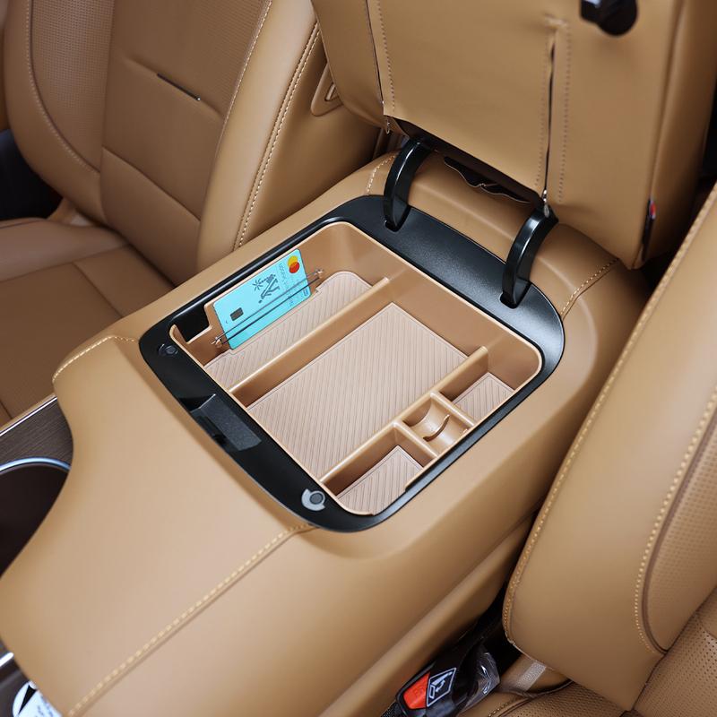 1*For 9-seater Hyundai Palisade LX3 2026 LHD Double-Layer Central Storage Box Water Cup Organizer Holder Car Interior Components