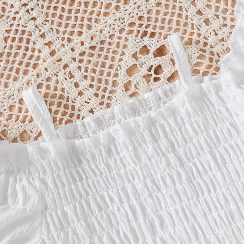 Плиссированное платье на бретельках для девочек, детское летнее повседневное платье принцессы с рукавами-бутонами, детская одежда для детей от 2 до 8 лет