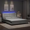VidaXL Bed Frames with LED Lights, Upholstered Bed, Double Bed, Adult Bed for Bedroom Interior, Modern, White 3213947