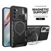 Чехол для Motorola Moto G200 со шторкой для камеры, противоударный, бронированный чехол для телефона, для Moto G200, с магнитным кольцом-подставкой, задняя крышка