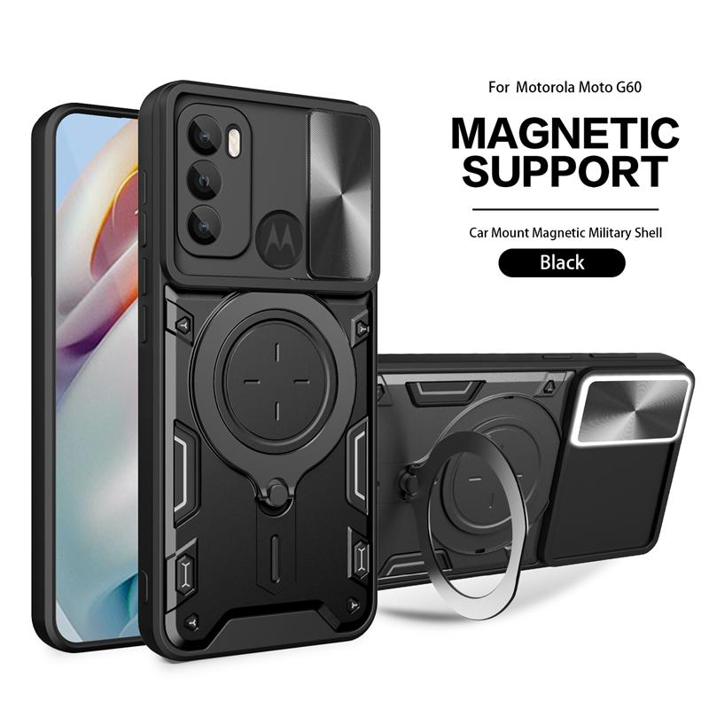 Чехол для Motorola Moto G200 со шторкой для камеры, противоударный, бронированный чехол для телефона, для Moto G200, с магнитным кольцом-подставкой, задняя крышка
