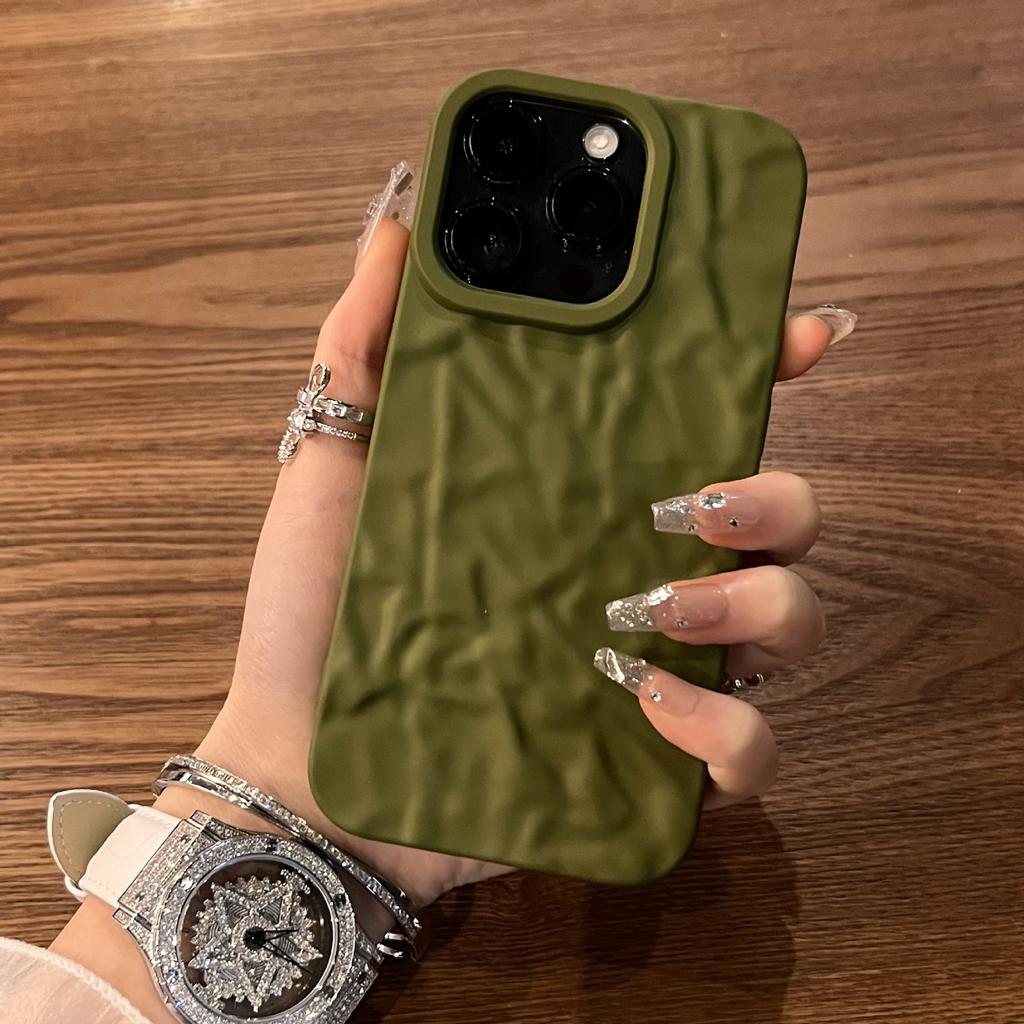 Подходит для iPhone16 складчатый чехол для телефона с ощущением кожи Apple 15proMax полноразмерный матовый 14 противоударный защитный чехол