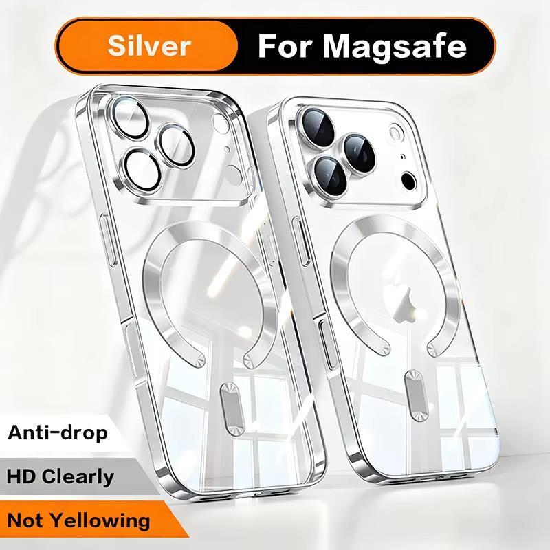 Для Магнитный Покрытие Чехол Для Для Iphone Air 17 17e 16e 16 1 14 13 12 11 Pro Max Plus Беспроводная Зарядка Прозрачный Мягкий Задняя Крышка