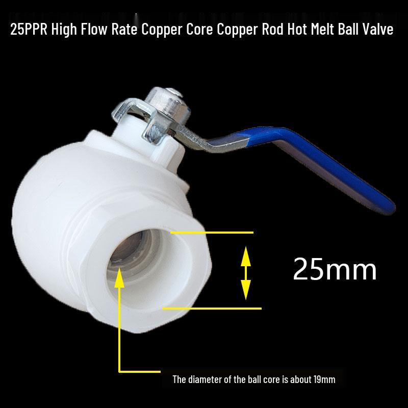 High Flow PPR Hot Melt Ball Valve with Iron Handle for Hot Water, Copper Core & Rod