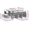 11 piece Garden Dining Set with Cushions Beige Poly Rattan