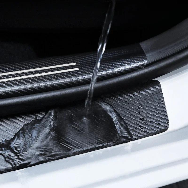 4Pcs Carbon Fiber Texture Door Sill Protector Stickers Universal Fit For Mazda 3 CX-5 CX-30 CX-50 CX-90 Car Anti-Scratch Sticker