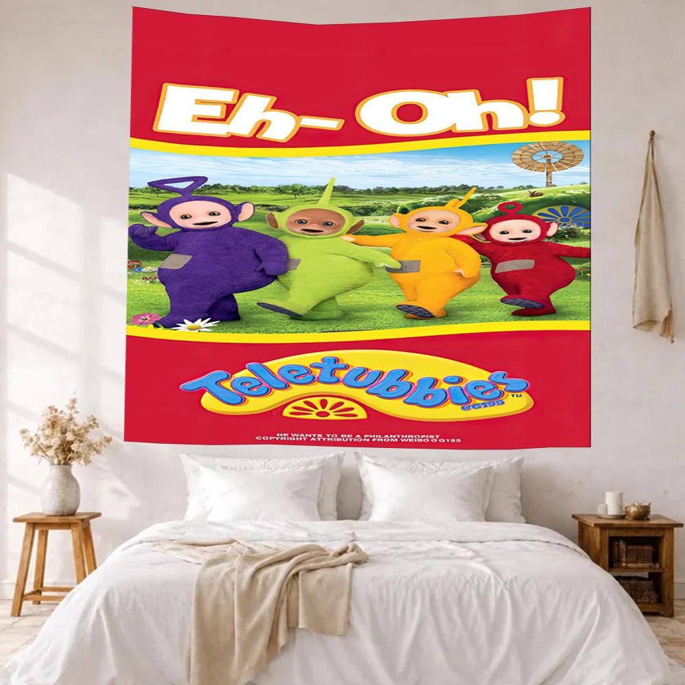 Teletubbies3 Wall Decor Tapestry Art For Pet Memorial Birthdaywedding Party Backdrop Family Gift