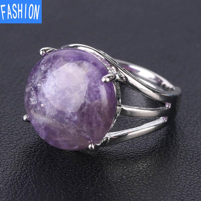 Кольцо с натуральным кристаллом, коготь, натуральный кристалл, выдолбленный, выпуклый, круглый, драгоценный камень, вечеринка