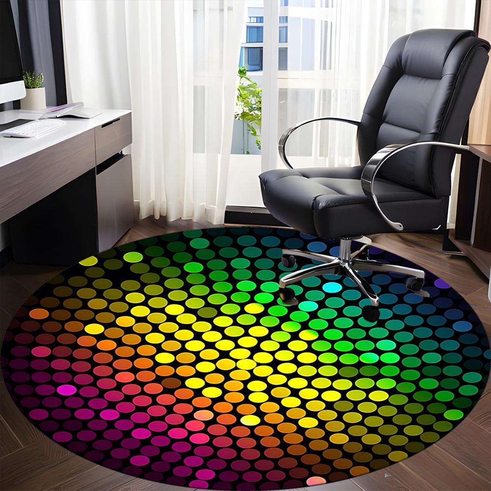 1pc Disco Ball Pattern Carpet for Office Non-Slip, Round Carpet, Soft & Comfortable, Carpet for Office, Lightweight Round Floor Mat yy251226086