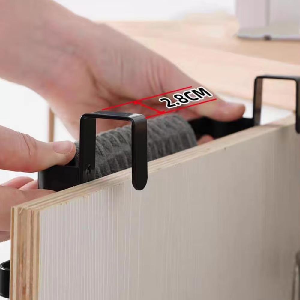 Practical Hanging Cabinet Door Towel Rack 2 Layer Rust-resistant Towel Bar No Drilling Space-Saving Towel Hanger Home