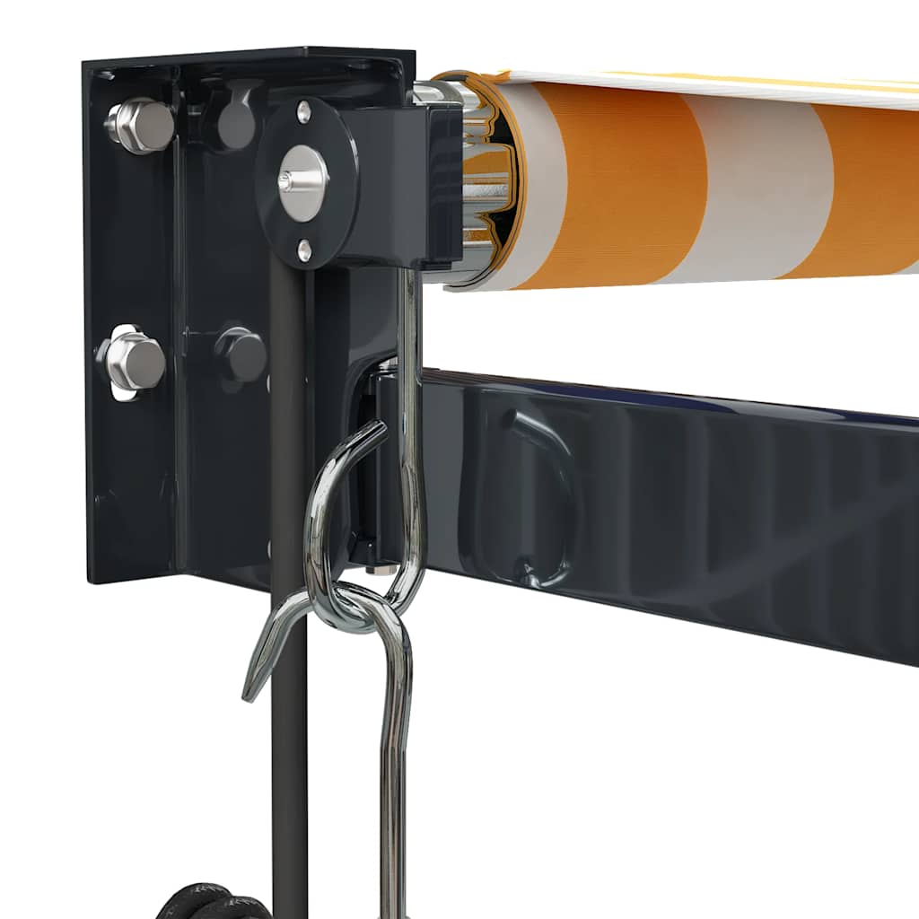 Electric Awning with Crank Yellow and White 3.5 x 2.5 m