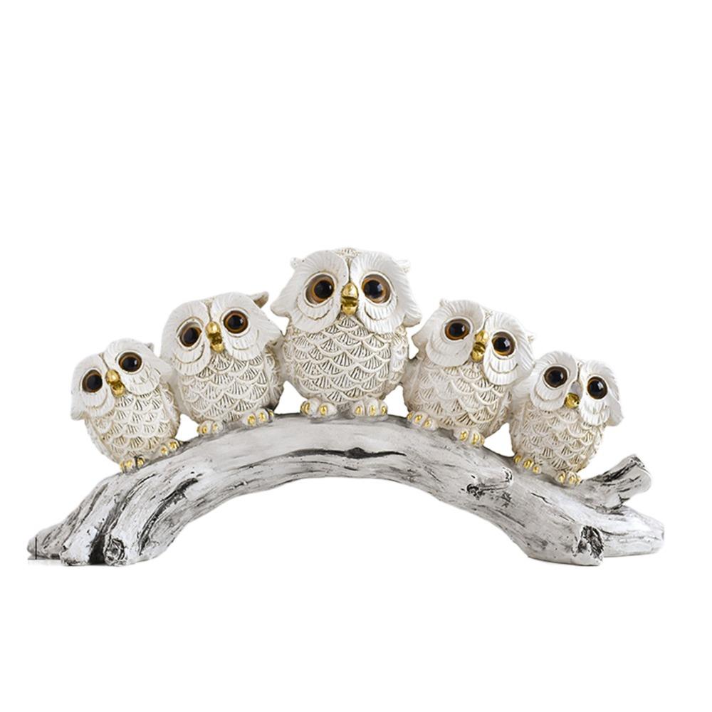 Креативное украшение в виде совы, смола, миниатюрная фигурка, скульптура, микро-ландшафт, статуэтка животного, шкаф
