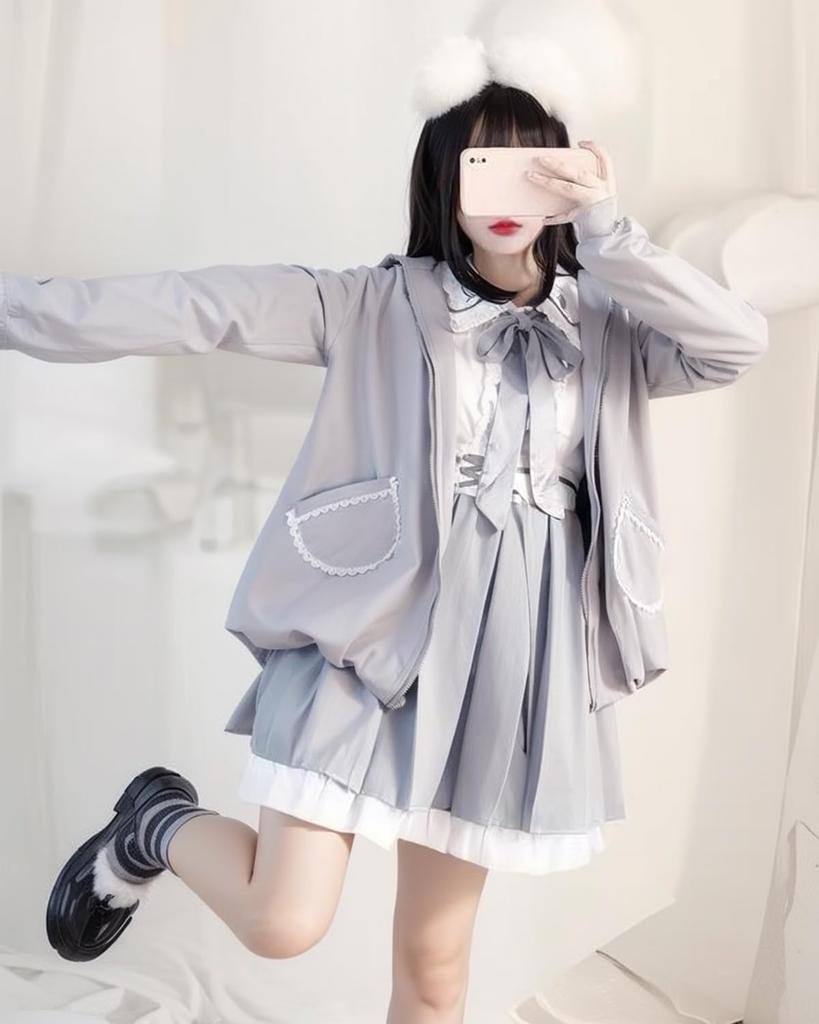 [JIURUN] Uniform One Piece Lolita Cosplay High School Girl Crossdressing Lolita Clothes Large Size Mori Girl One Piece Uniform Blazer Skirt JK