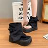 Popular Toe Sandals Women's Summer New 2025 Suede Niche Design Thick-soled Cool Boots Retro Women's Shoes