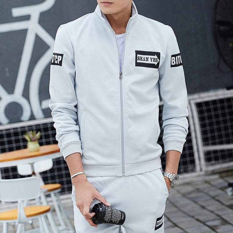 Мужской спортивный костюм с капюшоном на молнии, обычная флисовая ребристая толстовка для джоггеров из смеси хлопка