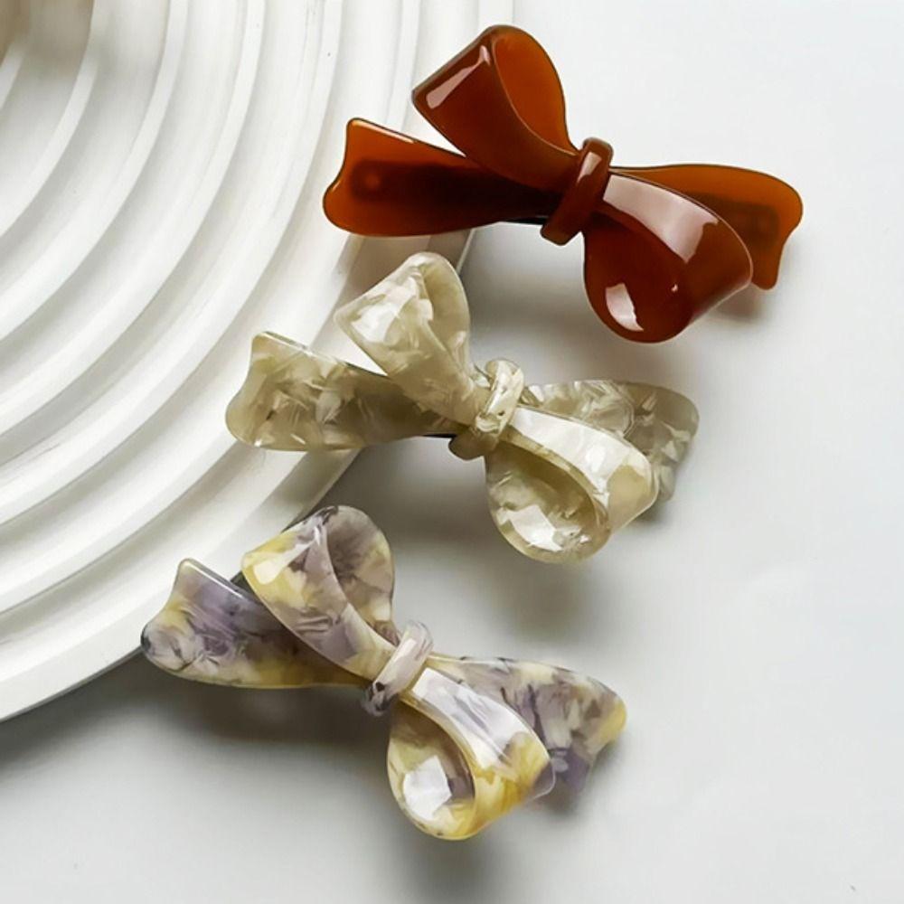 3D Butterfly Knot Hair Clip Acetic Acid Duckbill Clip Cute Bangs Hairpins  For Women Girls