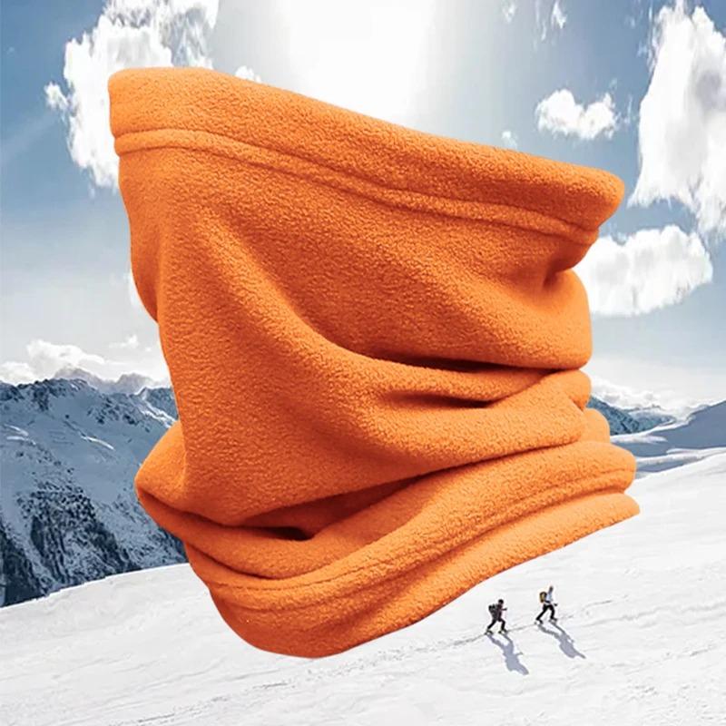 Unisex Polar Fleece Warm Scarf Winter Autumn Ring Women Outdoor Sport Cycling Hiking Bandana Solid Scarf Men Headband Neck Scarf
