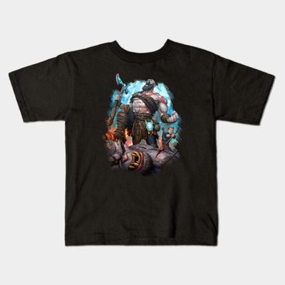 Boys Girls Soft Cotton Graphic Tees God Of War T-shirt Breathable Daily School Wear Kids T-Shirts