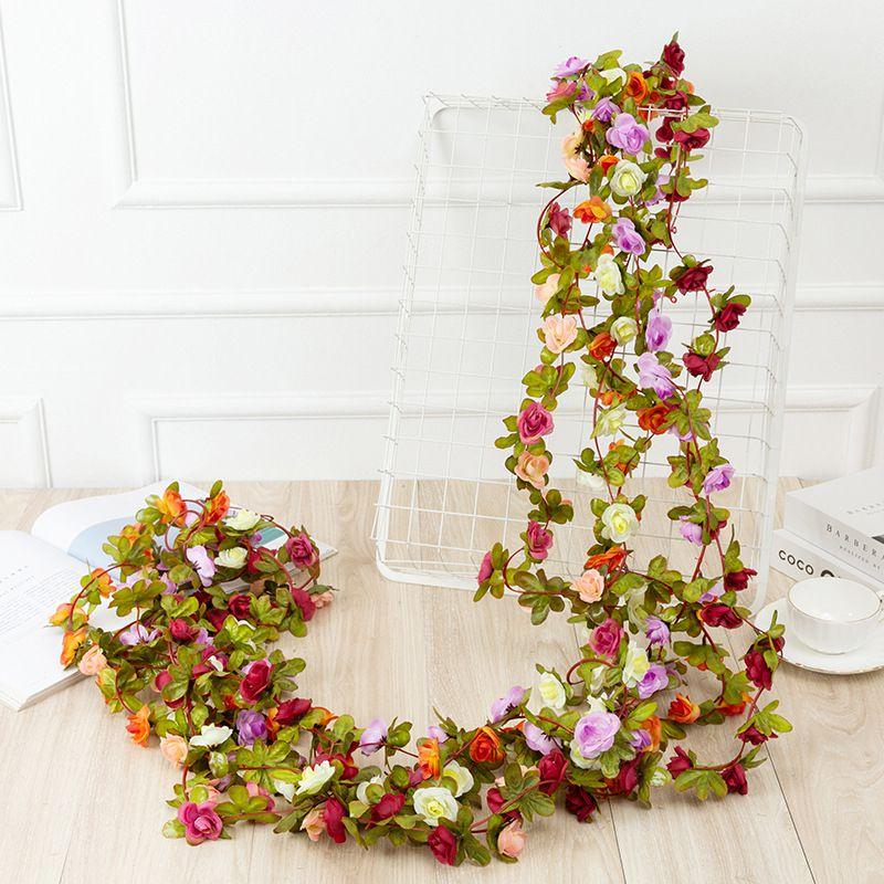 Elegant Autumn Small Peony Ivy Leaf Vine Fake Plant Garland For Home Dcor