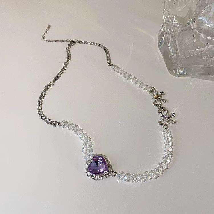 Ожерелье из бисера с бантом «Любовь», женское ожерелье с высоким темпераментом, универсальная цепочка на ключицу, цепочка на шею холодного ветра, женская