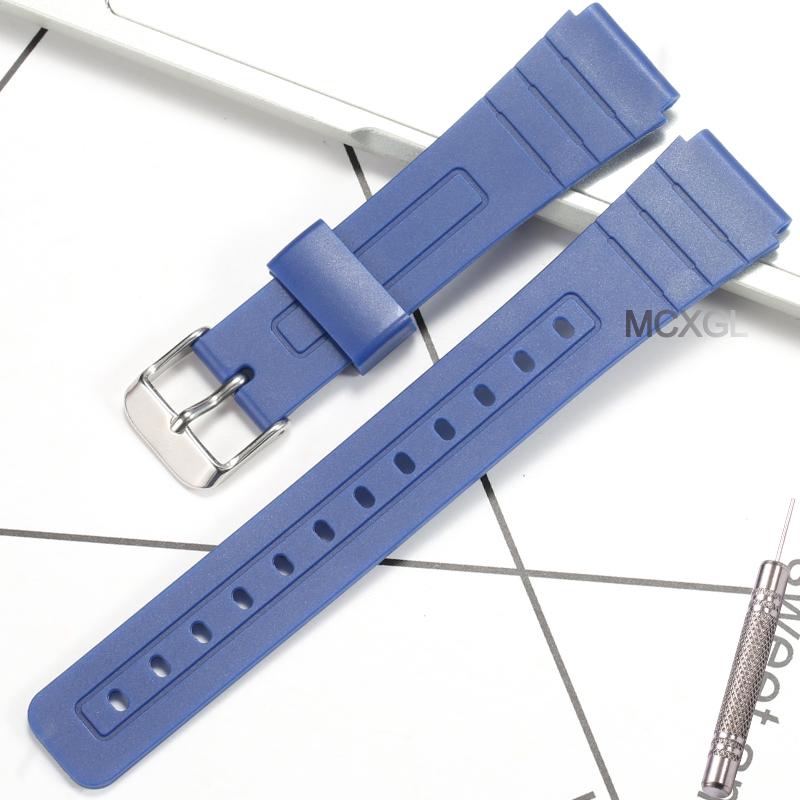 Смоляные Аксессуары для Часов Подходят для Casio F-91W F-84 F-94 F-105 Мужской Сменный Ремешок Водонепроницаемый Ремешок для Часов Резиновый Ремешок