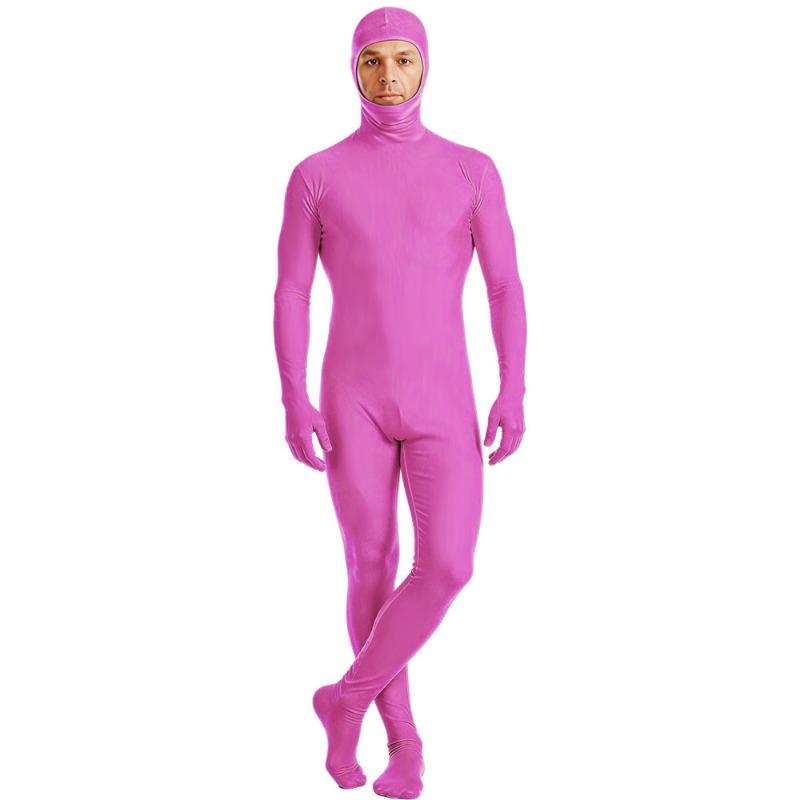 Однотонный костюм-невидимка Zentai, полностью закрывающий тело, обтягивающий комбинезон, костюм для косплея, взрослый, лайкра, эластичный, с закрытым лицом, для сценических выступлений