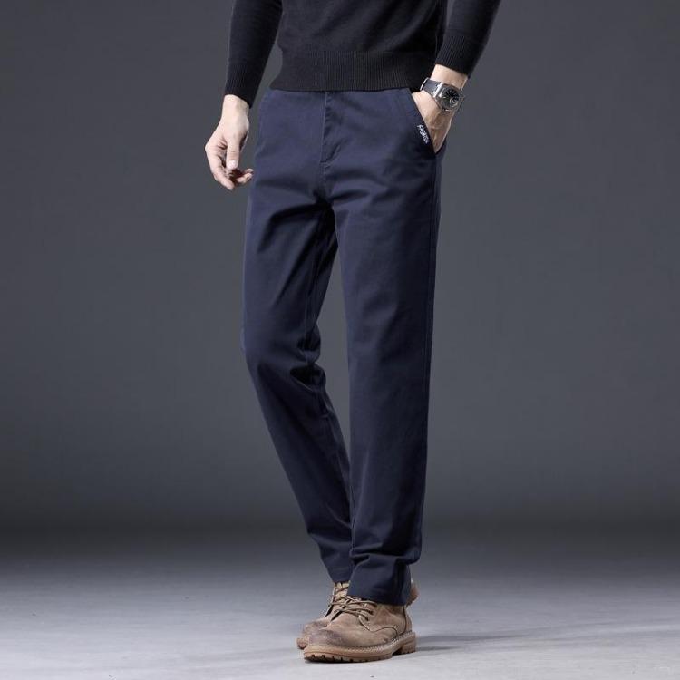 Новые Осенние Мужские Повседневные Брюки Прямого Кроя Slim Fit, Устойчивые к Сминанию, Эластичные, Универсальные, Высококачественная Верхняя Одежда, Брюки