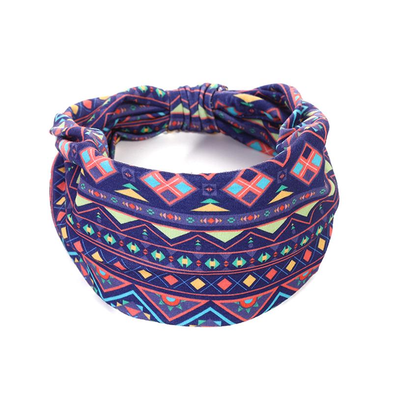 Модная хлопковая эластичная повязка на голову с африканским узором и принтом в виде крученой резинки для волос, широкие повязки для волос, бандана, тюрбан, повязка на голову