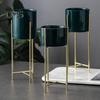 Керамический цветочный горшок с металлической подставкой, напольный держатель для цветочного горшка, железная рама для тяжелых горшков, офисов, домов, внутренних экспозиций
