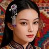 Экзотическая заколка для волос Боковая заколка с кисточками Для женщин Казахские стили Аксессуар для укладки волос для официального мероприятия Аксессуар для костюма