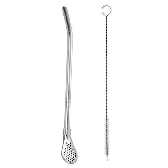 Трубочки для питья чая, ложка-фильтр, разноцветная нержавеющая сталь с щеткой, даже сетка, многоразовый инструмент для чая из тыквы