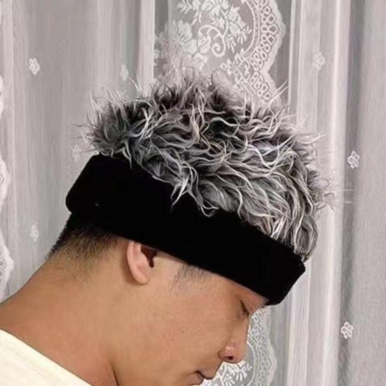 Новинка, козырек из искусственных волос для мужчин, регулируемая шляпа с шипами для парика с острыми короткими волосами, уличная хип-хоп-шляпа для фестивалей, вечеринок