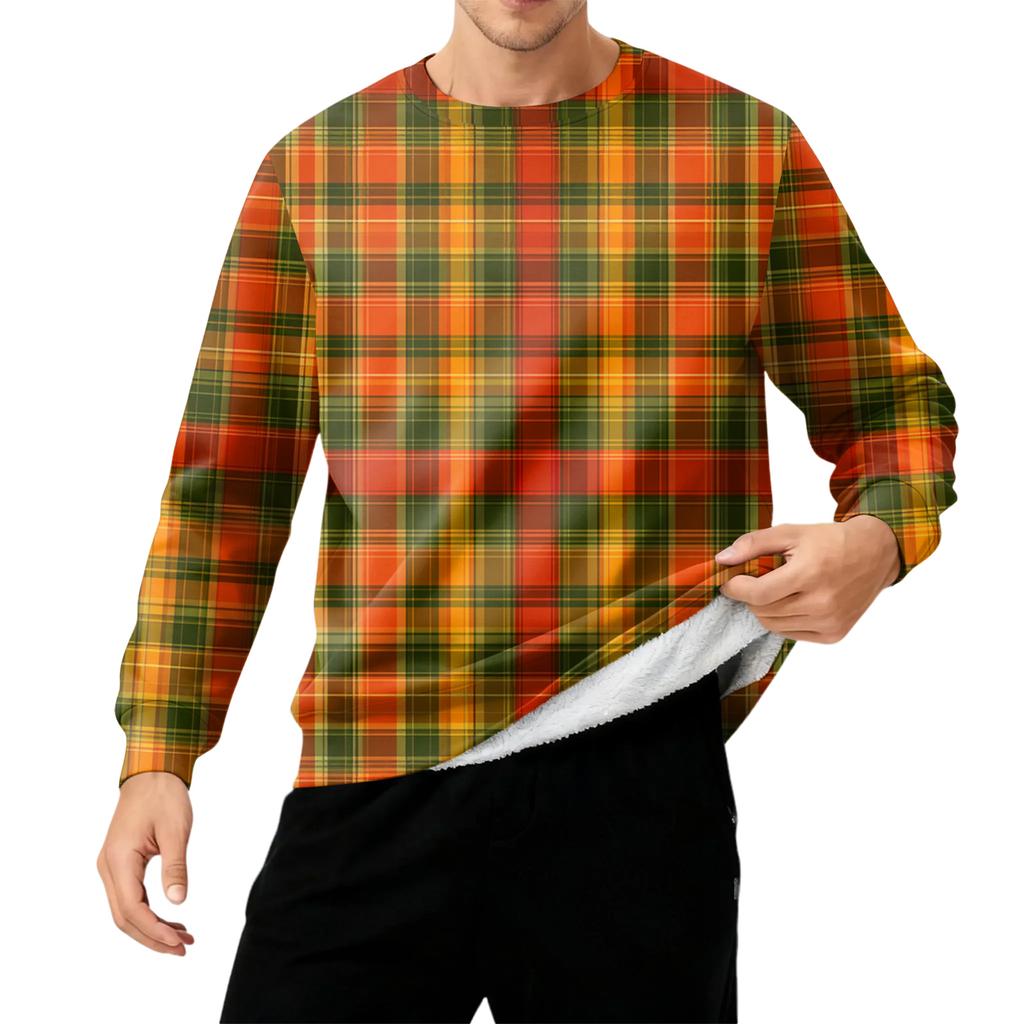 Мужская толстая теплая толстовка с флисовой подкладкой и круглым вырезом