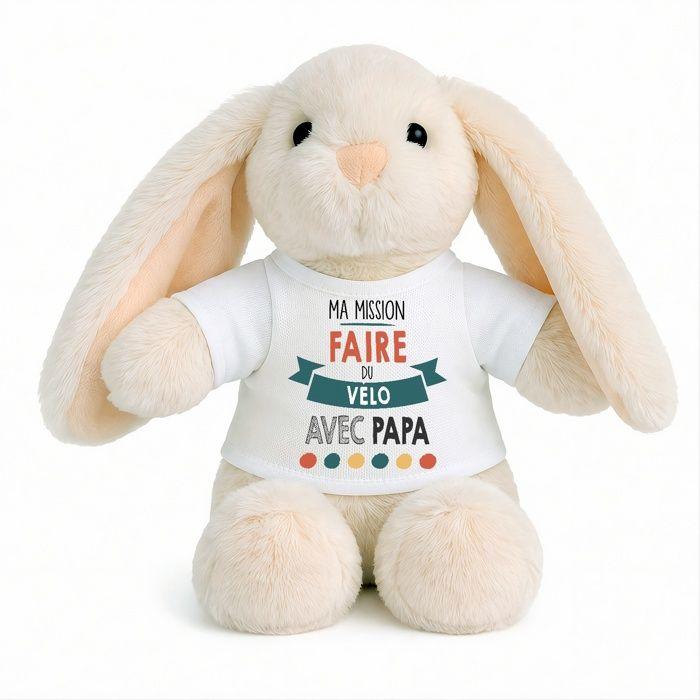 Planetee Peluche Lapin Bébé Doudou Ma Mission Velo Avec Papa cadeau naissance nouveau né fille garçon baby shower
