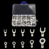 320 PCS Brass Non-Insulated Ring Fork Terminal Crimp Electric Wire Terminals Battery Cable Terminals High Conductivity