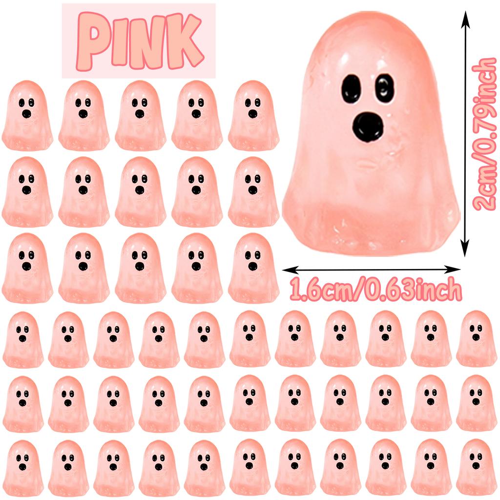 50-200pcs Halloween Mini Ghosts Figures Luminous Mini Resin Ghost Glow in The Dark Ghosts Halloween Party Favors Dollhouse Decor