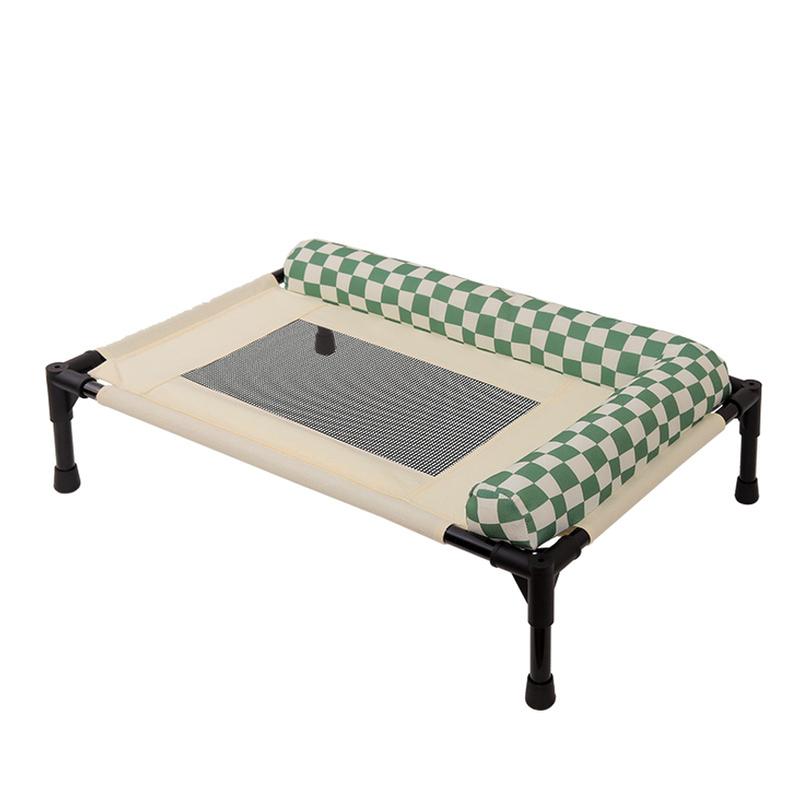 Elevated Pet Bed Iron Frame Mesh Surface Detachable Washable Dog Cat Sleeping Mat Moisture‑Proof for All Seasons