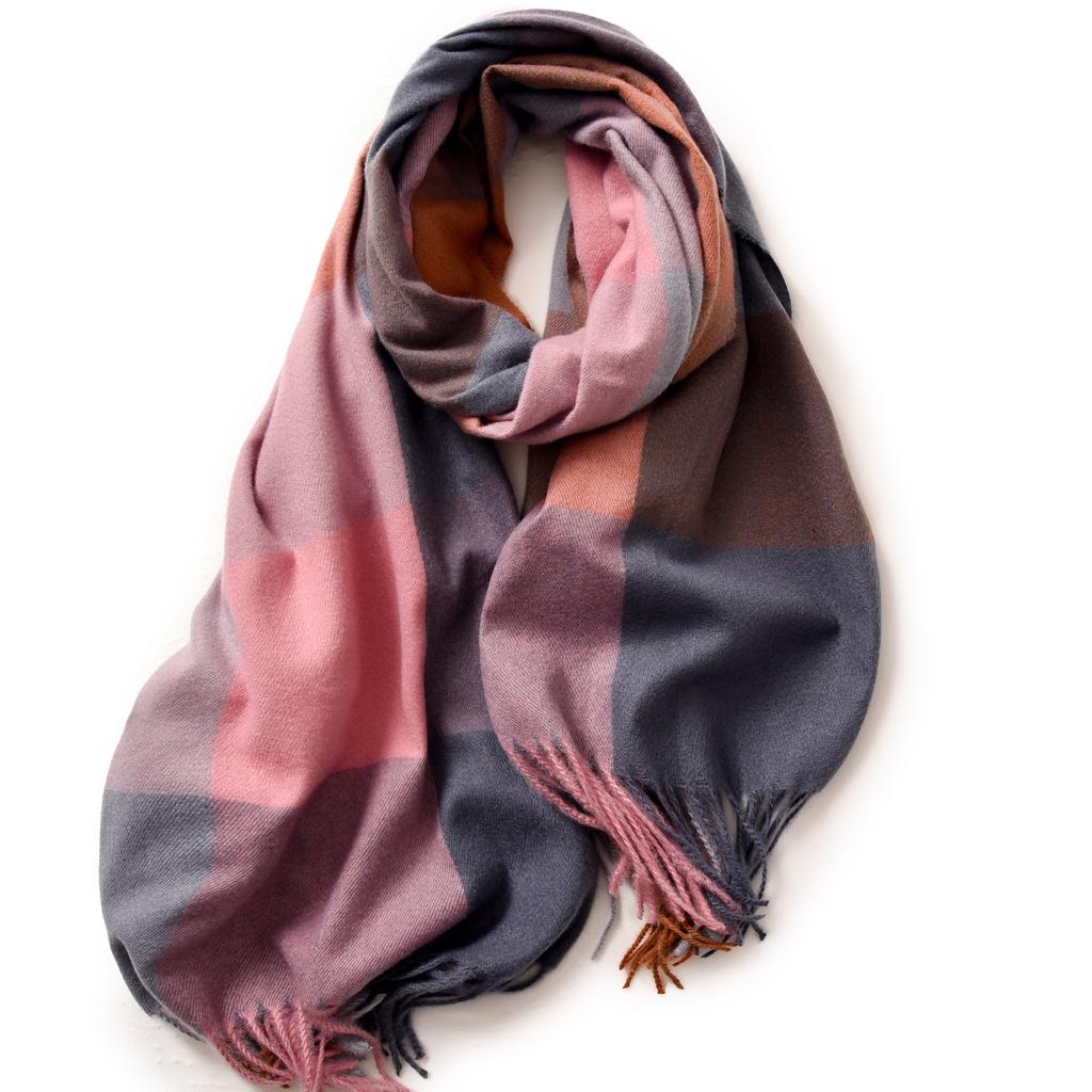 Striped Plaid Shawl Elegant Socialite Style Autumn and Winter Warm Scarf for Women High End Feeling 2025 Fashionable Women Scarf