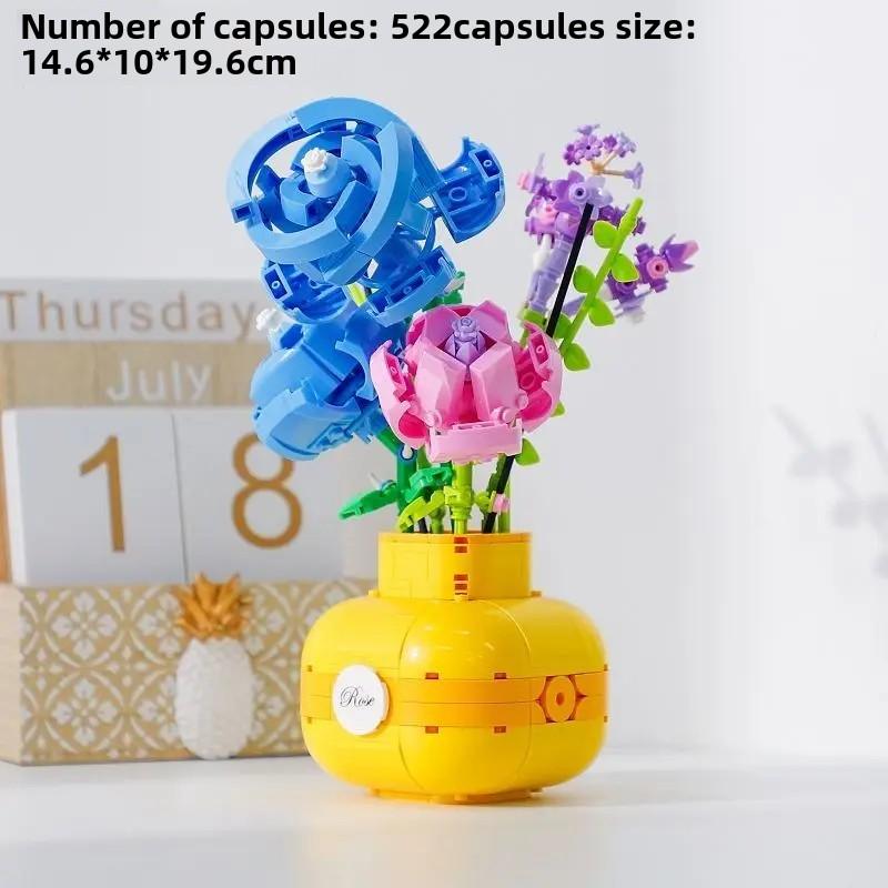 Конструктор букетов из подсолнухов, набор строительных блоков «Бонсай из роз», «Подсолнухи», «Ботанические подарки на День святого Валентина»