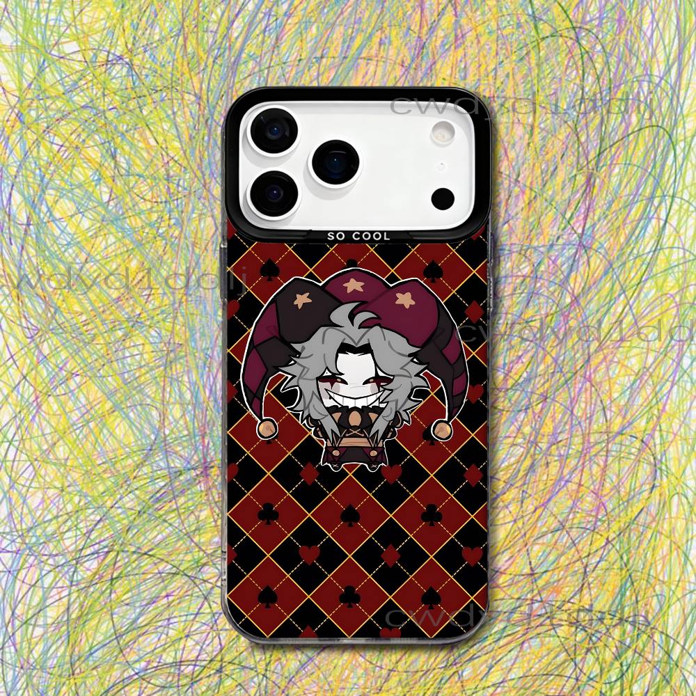 Чехол для телефона F-Freaks Circus Pierrot для iPhone 17,16,15,14,13,12,X,8,Pro,Max,Plus,SE4,Air,Mini HD Черный IMD Матовый
