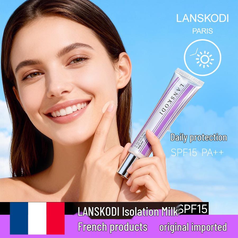 LANSKODI Фиолетовый тюбик Праймер SPF15 - Маскирует, Увлажняет, Покрывает, Водостойкий, Естественный вид, 50 г.
